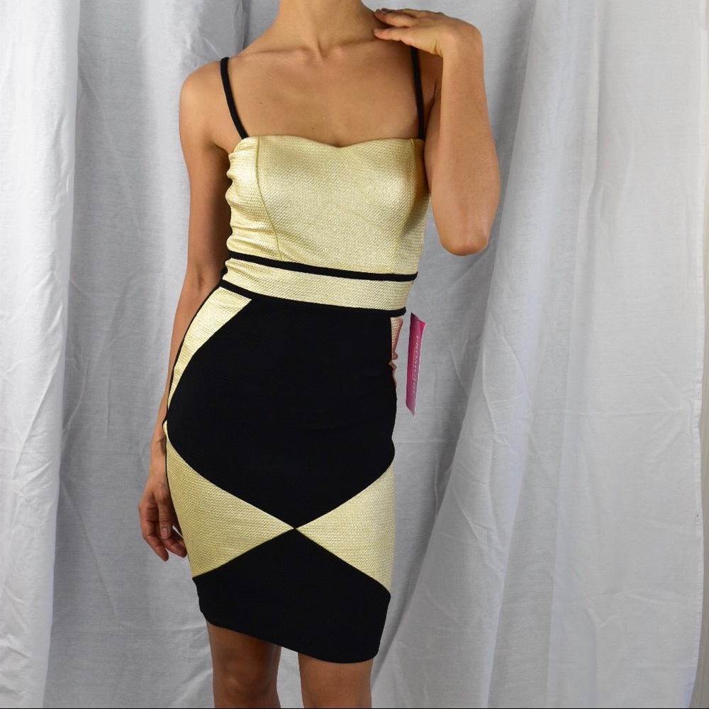 Black & Gold Cocktail Dress. SZ XS